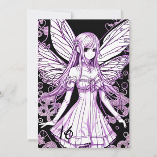 Violet Lila Anime Princess Sweet 16 Birthday Inbjudningar