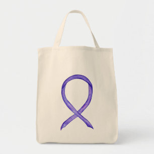 Violet Lila Awareness Ribbon Anpassningsbar Tote B Tygkasse