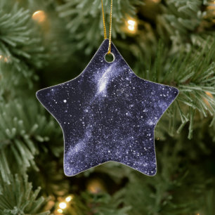 Violet lila Black abstrakt galaxy Julgransprydnad Keramik