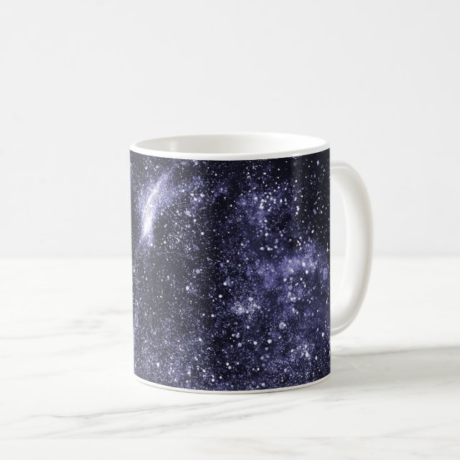 Violet lila Black abstrakt galaxy Kaffemugg (Framsida höger)
