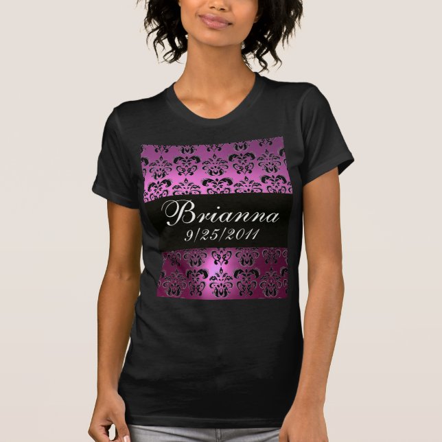 VIOLET LILA BLACK DAMASK TEE (Framsida)
