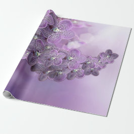 Violet Lila Blooming Flower Orchids Clutch Presentpapper