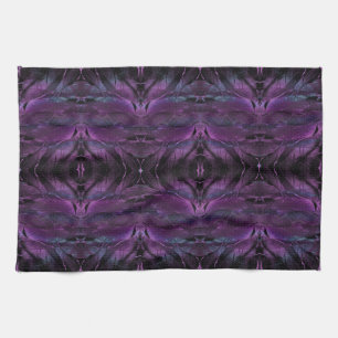 Violet Lila blue black fjäther struktur abstrakt Kökshandduk