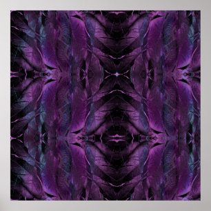 Violet Lila blue black fjäther struktur abstrakt Poster