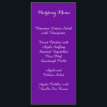 Violet Lila Bröllop Menu Meny<br><div class="desc">Violet lila och white bröllop. Välj alternativet "anpassa" om du vill flytta text eller ändra teckensnittet stil,  storlekt eller färg.</div>