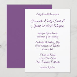 Violet Lila Calligraphy Inbjudningar