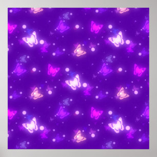 Violet Lila Design för ljusglöd Poster