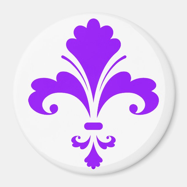 Violet Lila Fleur-de-lis Magnet (Framsidan)