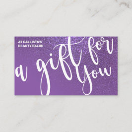 Violet Lila Glitter Gradient Gift Certificate Visitkort
