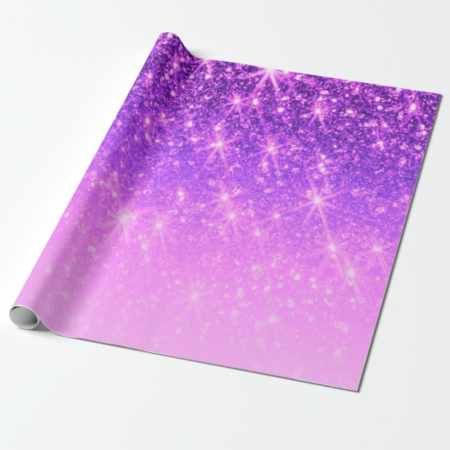 Violet Lila Glitter Presentpapper (Utrullad)