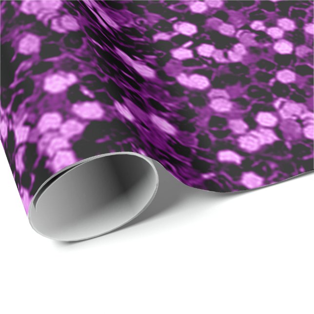 Violet Lila Grape Glitter Sparkly Bröllop Möhippa Presentpapper (Rullad Hörn)
