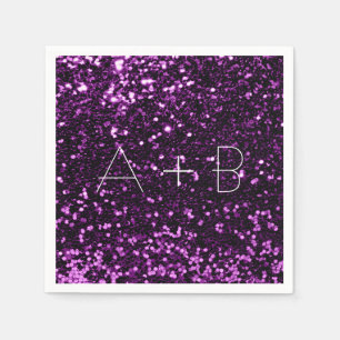 Violet Lila Grape Plum Sequin Sparkly Glitter Pappersservett