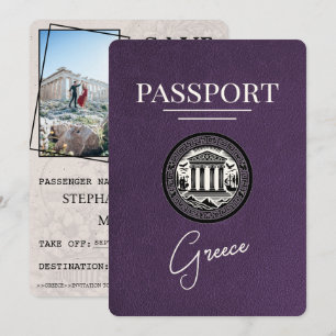 Violet Lila Greece Passport Spara datumkortet Datumet