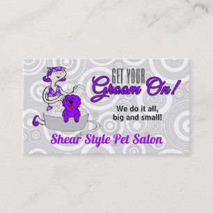 Violet Lila Groom on Pet Grooming Tidsbeställning Kort