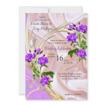 Violet lila, guld & Ro, Rosa, Magenta Silke