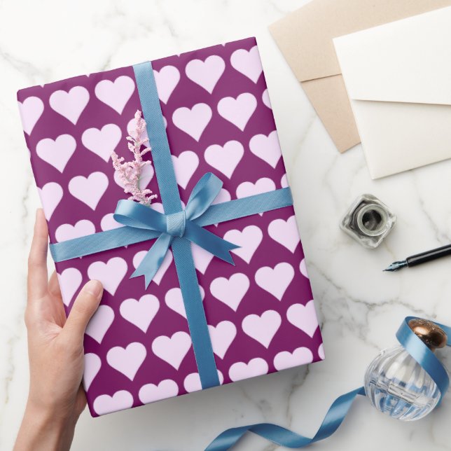Violet Lila Hearts Minimal Presentpapper (Gifting)