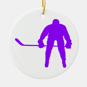 Violet Lila Ice Hockey Julgransprydnad Keramik