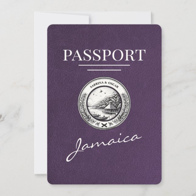 Violet Lila Jamaica Passport Spara datum Spara Datumet (Framsida)