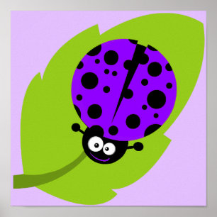 Violet Lila Ladybug Poster
