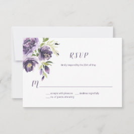 Violet Lila Lavender Grönt Watercolor Blommigt | OSA Kort