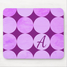 Violet, Lila Magenta och Rosa Circles Monogram Musmatta