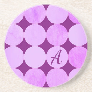 Violet, Lila Magenta och Rosa Circles Monogram Underlägg