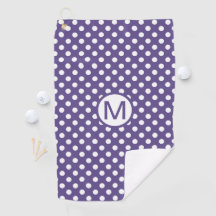 Violet Lila med White Polka dots Monogram