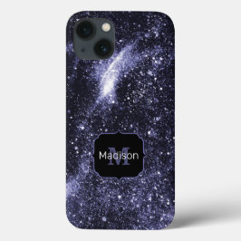 Violet lila peri Black abstrakt galaxy Monogram