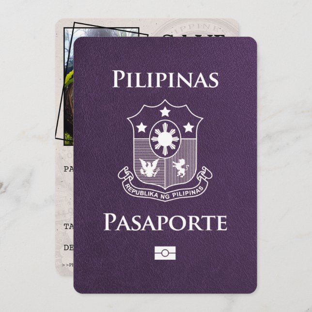 Violet Lila Philippines Passport Spara datum Spara Datumet (Fram/baksida)