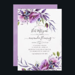 Violet Lila Poppy Blommigt Bat mitzvah Inbjudningar<br><div class="desc">Dusty violet och lila blommigt bat mitzvah inbjudan med elegant handskriftstypografi designad för att snabbt och enkelt kunna anpassas till dina händelsespecifikationer.</div>
