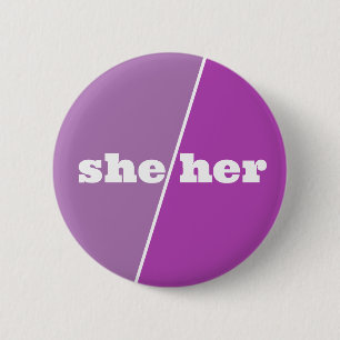 Violet Lila Pronoun Button Knapp