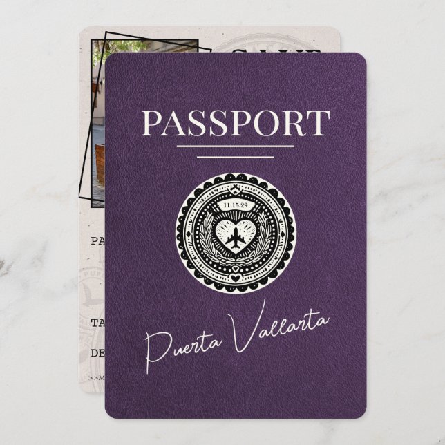 Violet Lila Puerta Vallarta Pass Spara Datumet (Fram/baksida)