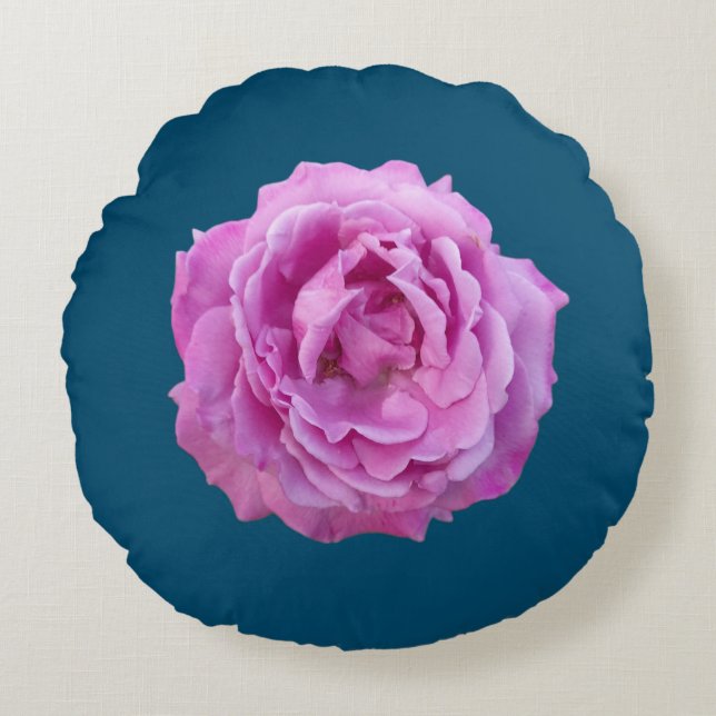 Violet Lila Ro Flower Rund Kudde (Framsidan)
