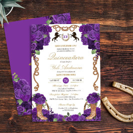 Violet Lila Ro Western Charro Quinceanera Inbjudningar