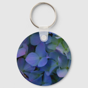 Violet lila rosa blue hydrangeas blommigt nyckelring