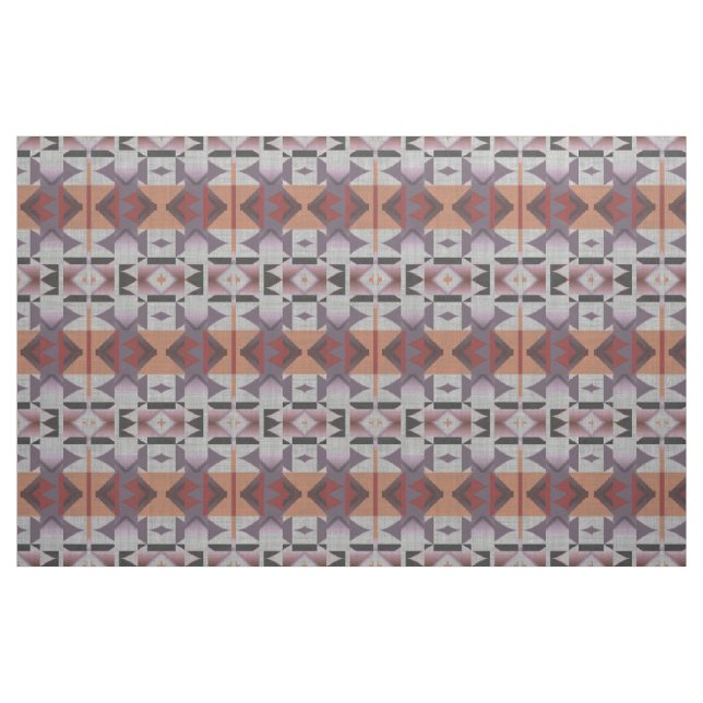 Violet Lila Rosa Orange Red Grått Ethnic look Tyg (Fat Quarter)