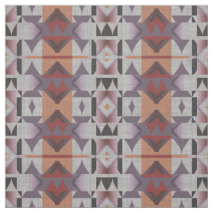 Violet Lila Rosa Orange Red Grått Ethnic look Tyg