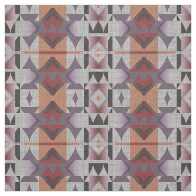 Violet Lila Rosa Orange Red Grått Ethnic look Tyg (Provkarta)