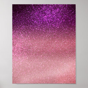 Violet Lila Rosa Triple Glitter Ombre-gradient Poster