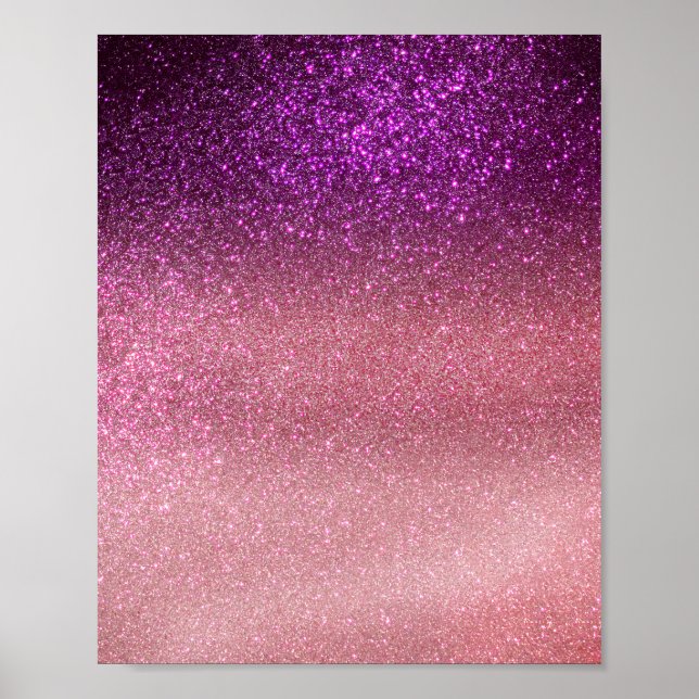 Violet Lila Rosa Triple Glitter Ombre-gradient Poster (Framsidan)