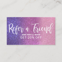 Violet Lila Rosa Triple Glitter Ombre Typography Rabattkort