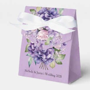 Violet Lila Rosa Watercolor Ro Bröllop Presentaskar