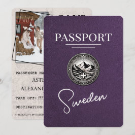 Violet Lila Sverige Passport Spara datum Datumet