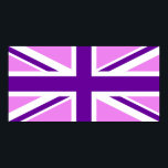 Violet Lila Union Jack Poster<br><div class="desc">Violet,  vitt och lila kor mönster baserat på Union Jack.</div>