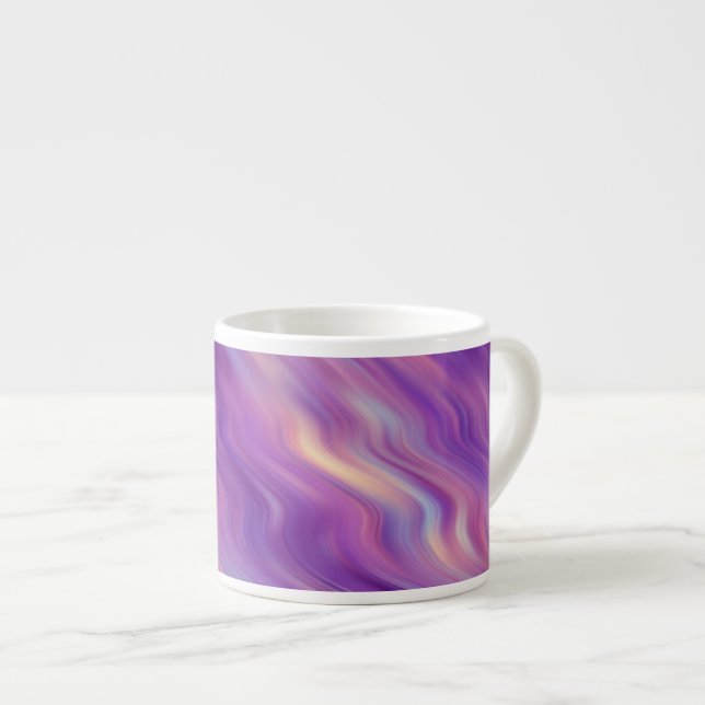 Violet Lila Vågigt Struktur Espressomugg (Framsida höger)