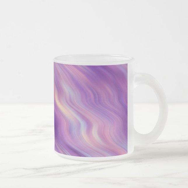 Violet Lila Vågigt Struktur Frostad Glasmugg (Höger)