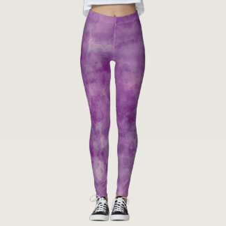 Violet Lila Watercolor Abstraction Leggings