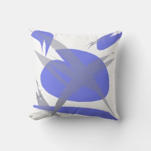 Violet Lila White och Grått Abstrakt Art Cushion Kudde