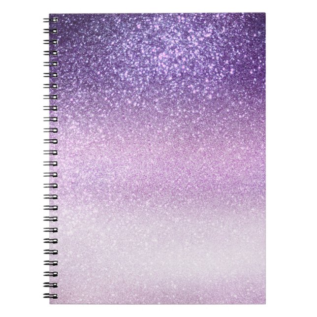 Violet Lilac Pastel Lila Triple Glitter Ombre Anteckningsbok (Framsidan)