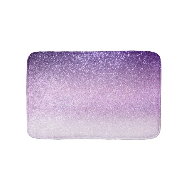 Violet Lilac Pastel Lila Triple Glitter Ombre Badrumsmatta (Framsidan)